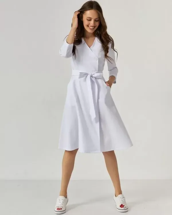 Медична сукня жіноча Прованс колір білий