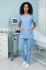 Жіночий Медичний Костюм Ластик колір небо