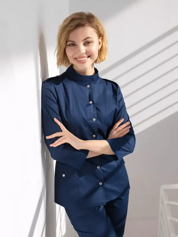 Ясмін  Медичний Костюм колір темнол синій