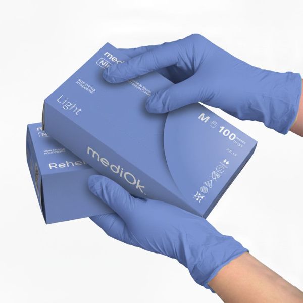 Медичні рукавички нітрилові Nitrile Ocean Блакитні 3,5 г