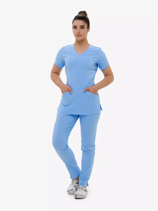 Жіночий Медичний Костюм Ластик колір небо