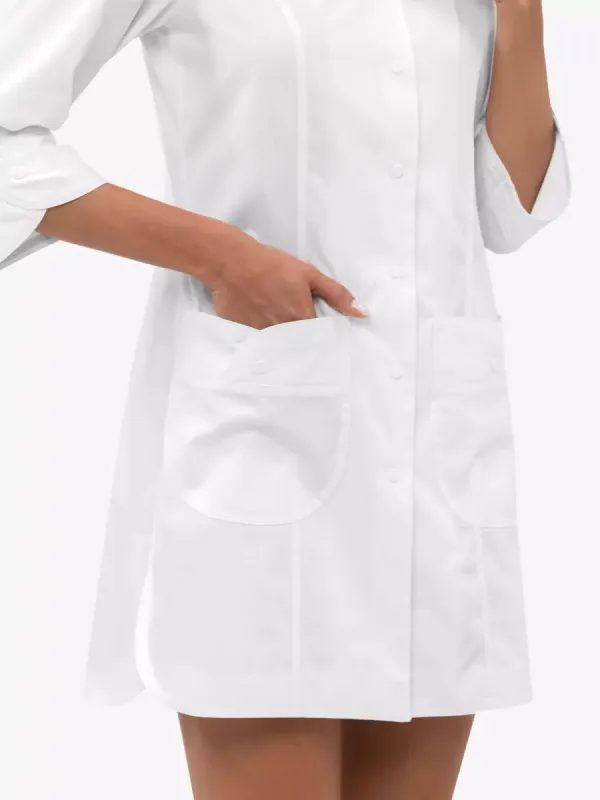 Аміна Медичний Халат колір білий рукав 3/4