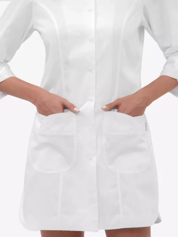 Аміна Медичний Халат колір білий рукав 3/4